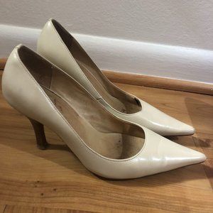Beige high heels